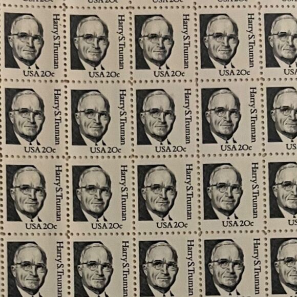 MNH 1984 Sheet of 50 20c Harry S. Truman Stamps Scott #1862 - Picture 1 of 2